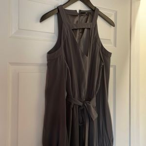 Jay Godfrey Long Sleeve Cold Shoulder Gown Sz 10 Gray